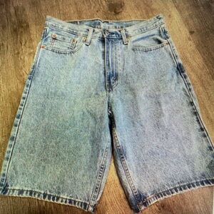 Levi's Faded Blue Denim Knee-Length Shorts